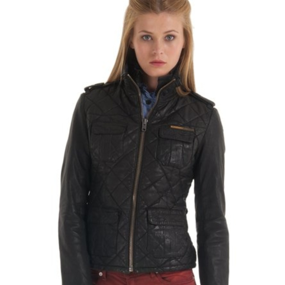 Superdry Ramona Leather Jacket Womens